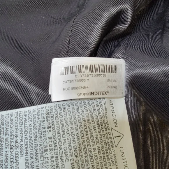 Zara FITTED FAUX LEATHER BLAZER - Picture 5 of 6